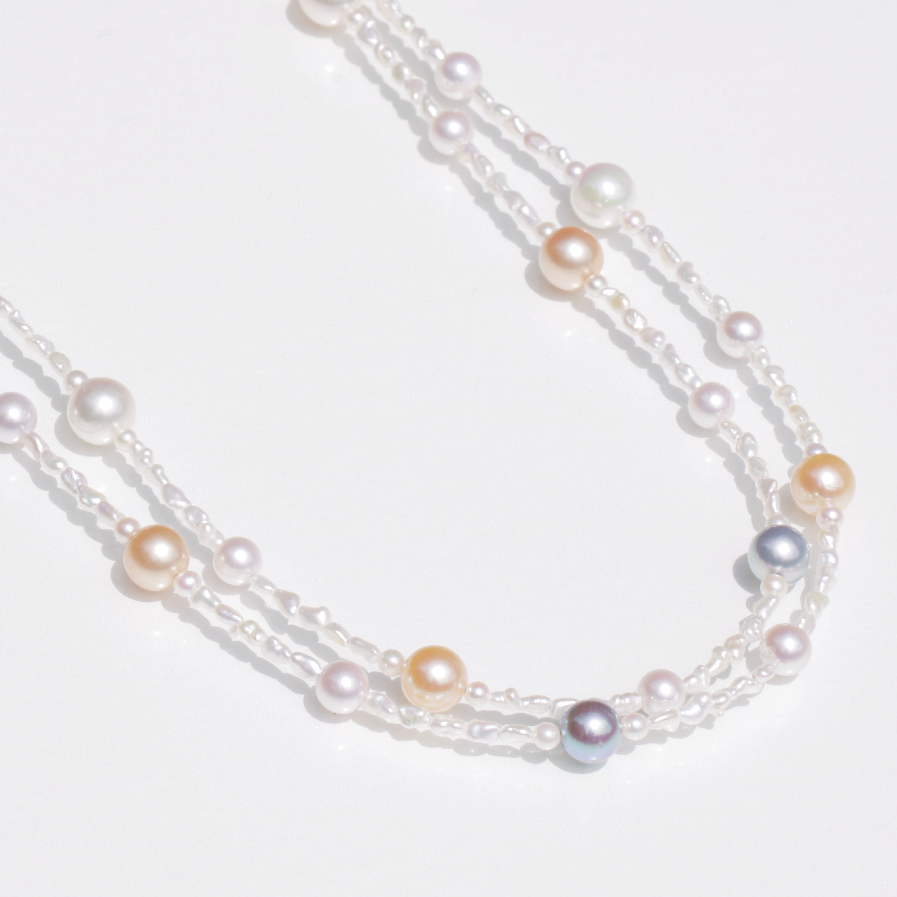 カジュアルパール 南洋真珠デザインネックレス40cm18金の+